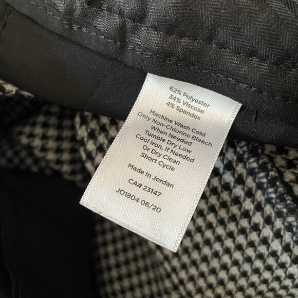 Talbots Women 16 Gray Black Houndstooth Career Straight Leg Hampshire Ankle Pant - Picture 11 of 11